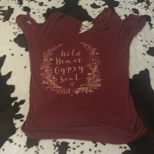 Burgundy dressy T-shirt
